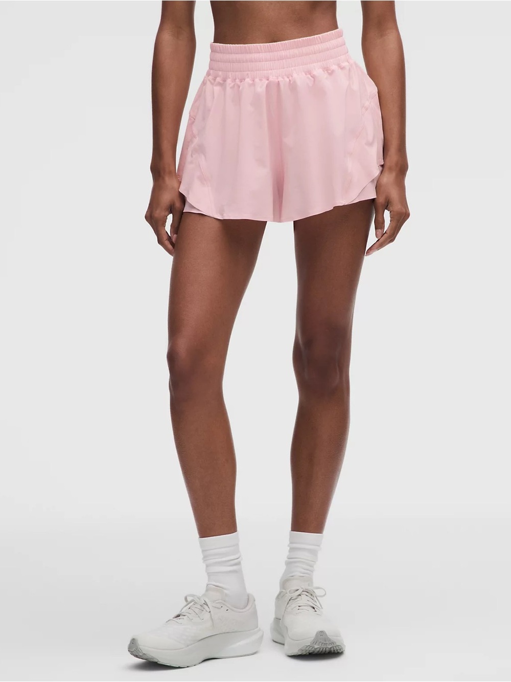 Lululemon Shake It Out High Rise Running Shorts in Pink Pearl